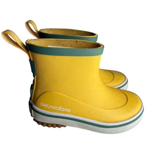 Grundens Kids Guppy Rain Boots Pineapple Little Kids Size 8 - Picture 2 of 8